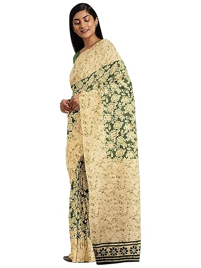 Mangalagiri Cotton Saree With Un-stitched Blouse Piece - Powerloom Made Traditional Sari for Women - by ART Retail