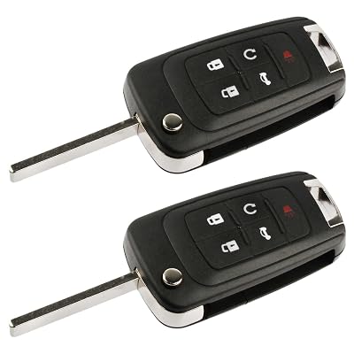 Black Flip Key Fob Case Shell For Buick LaCrosse 2010-2017 (5 Button)
