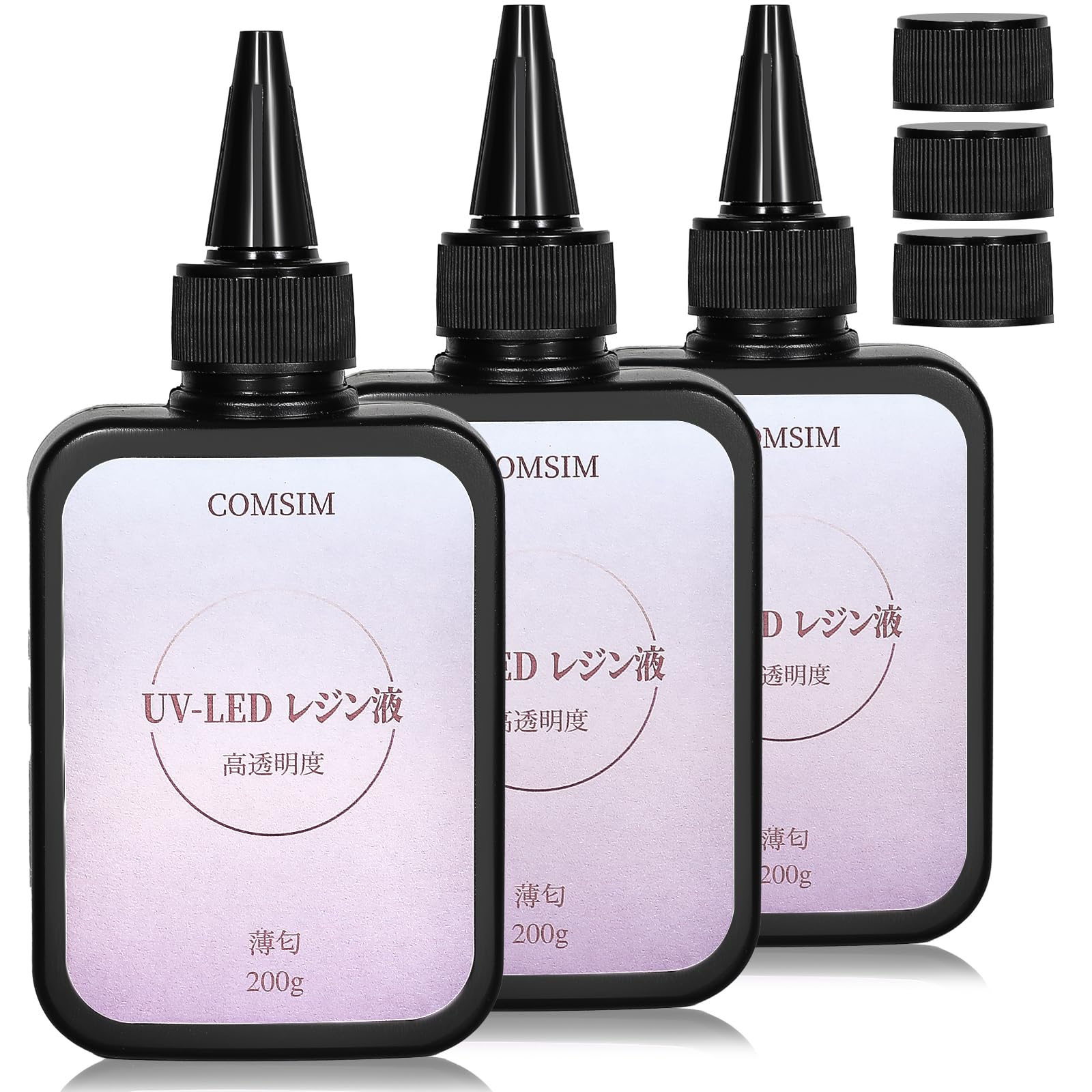 COMSIM UVレジン液 600G UV/LED対応 大容量 詰替用 高い透明 急速硬化 ハードタイプ DIY手作り装飾 薄匂 低アレルギー性 の商品画像