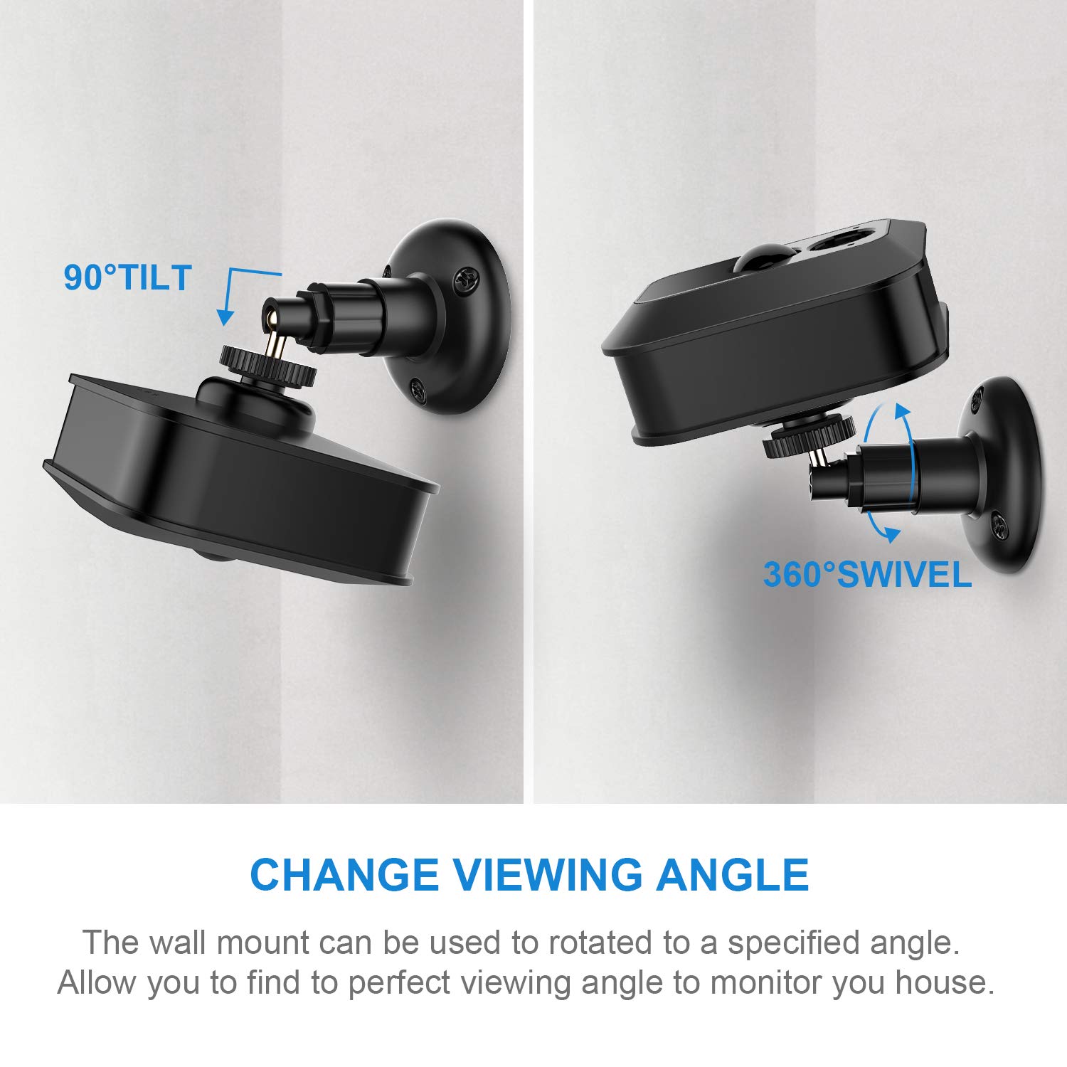 Blulu 3 Pack Adjustable Camera Wall Mount Bracket, 360 Degree