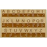 Creative Escape Rooms Wood Braille Alphabet Board with Raised Dots - Great Montessori Educational Tool for All Ages