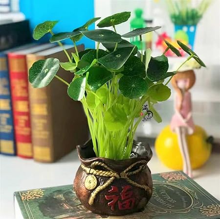 Kleine Frische Simulation Grune Pflanze Topf Geld Blatt Kupfer Gras Kleine Lotus Leaf Wohnzimmer Kunstliche Blume Grune Pflanze Dekoration Kleine Bonsai C Amazon De Kuche Haushalt