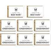 LotsBuyLots 8 Pieces Groomsmen Proposal Cards, 6 Will You Be My Groomsman Cards and 2 Will You Be My Best Man Cards with Envelopes, Groomsmen Proposal Gift for Wedding Supplies (White,Bold)
