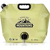 MRBULLOCK Collapsible 8L Water Storage Bag, BPA-Free Portable Folding Water Jug with Adjustable Faucet, Leakproof Emergency Water Bag for Camping, Hiking, Riding, Outdoor Sport (1, Beige)