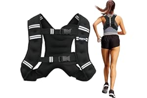 ZUETK Weighted Vest, 6lb/8lb/12lb/16lb/20lb/25lb/30lb Weight Vest with Reflective Stripe, Weighted Vest for Men Women Workout Equipment for Strength Training, Running, Jogging, Fitness, Weight Loss