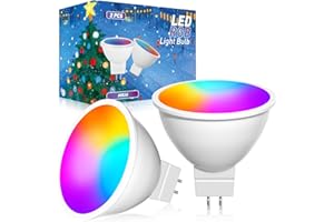 Lamptobe 2W MR16 LED Color Changing Bulbs 12V, RGB GU5.3 Bi-pin Light, 12 Colors, No Remote Control, No Smart, Non-Dimmable, 