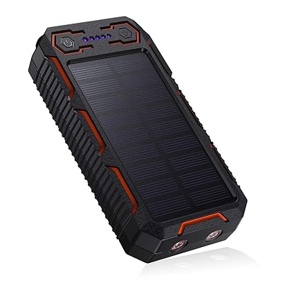 POWERADD Apollo 26800mAh Dual USB Tragbare Solar Ladegerät, Solar Powerbank mit 2 inputs, Dual LED Leuchte, Zigarettenanzünde