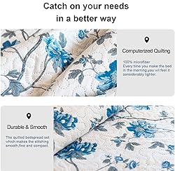 Ycosy Floral Quilt Sets King Size Reversible