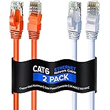 Maximm Cat 6 Ethernet Cable 3 Ft, (2-Pack) Cat6 Cable, LAN Cable, Internet Cable and Network Cable - UTP (Orange & White)