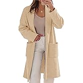 Simplee Womens Long Cardigan Sweaters Fall 2025 Thick Long Sleeve Lapel Collar Coatigan Open Front Oversized Chunky Coat