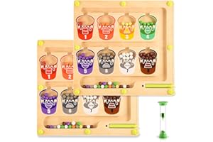 CUUGO LET'S GO! CG 2 in 1 Magnetic Color and Number Maze, Educational Montessori Toys for 3 4 5 Year Old Boys Girls Baby, Educational Magnetic Color Recognition & Counting Number, Gifts for Baby Toddlers Kids -2Pcs