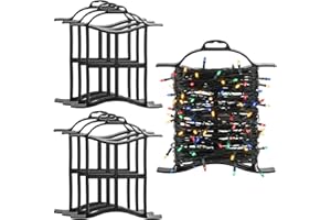 Ripeng 6 Pcs Christmas Lights Storage Holder for Holiday String Light, Extension Cord Storage Reel, Portable Cord Holder with Handle, Black Hose Organizer Wrap-Holds, H-Frame Reel Outdoor