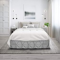 Nestl Light Grey Bed Skirt Cal King Size, Pinch