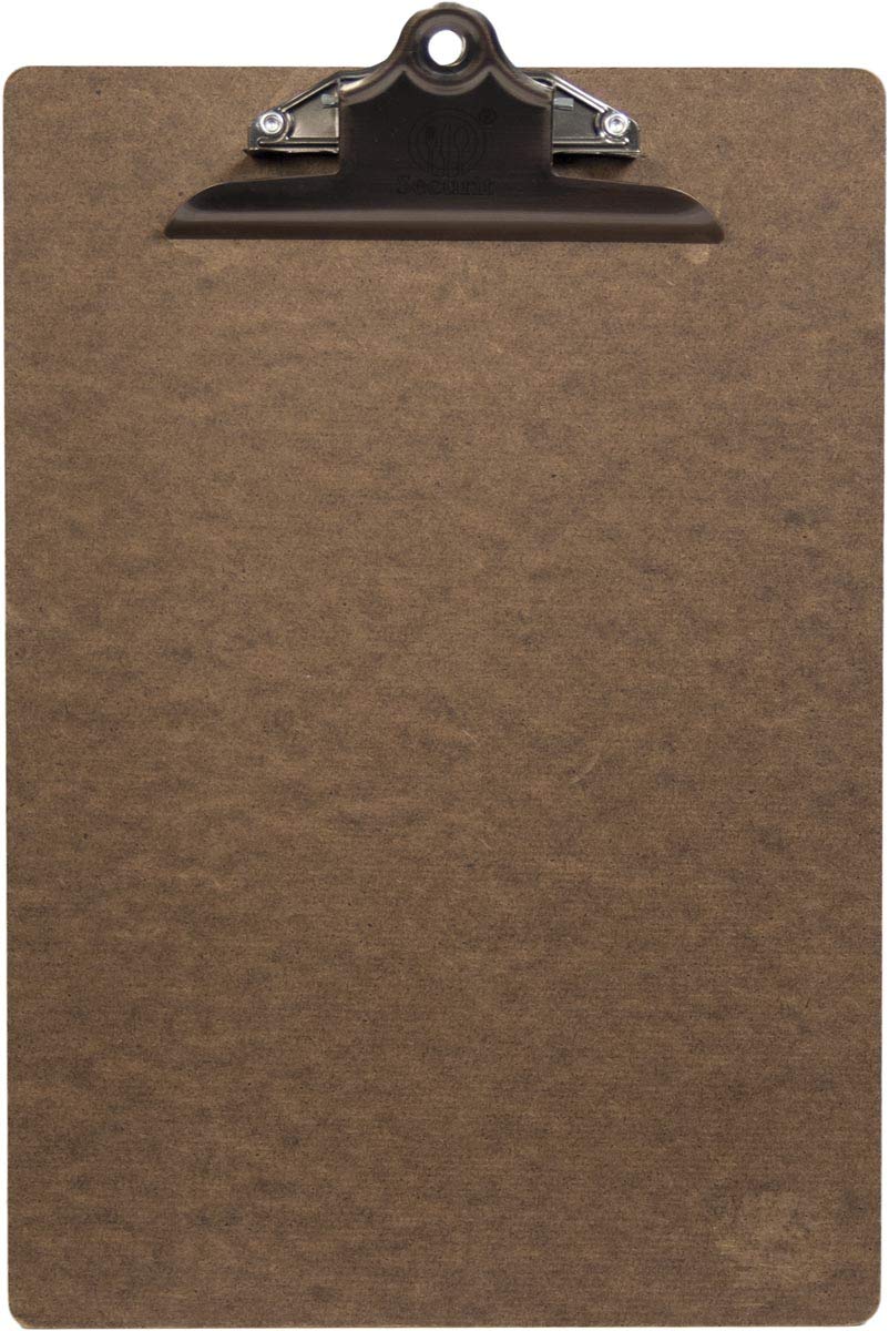 Securit Wooden A4 Menu Clipboard, Brown with Stainless Steel Clip (MC-CBA4-BR) — image 1