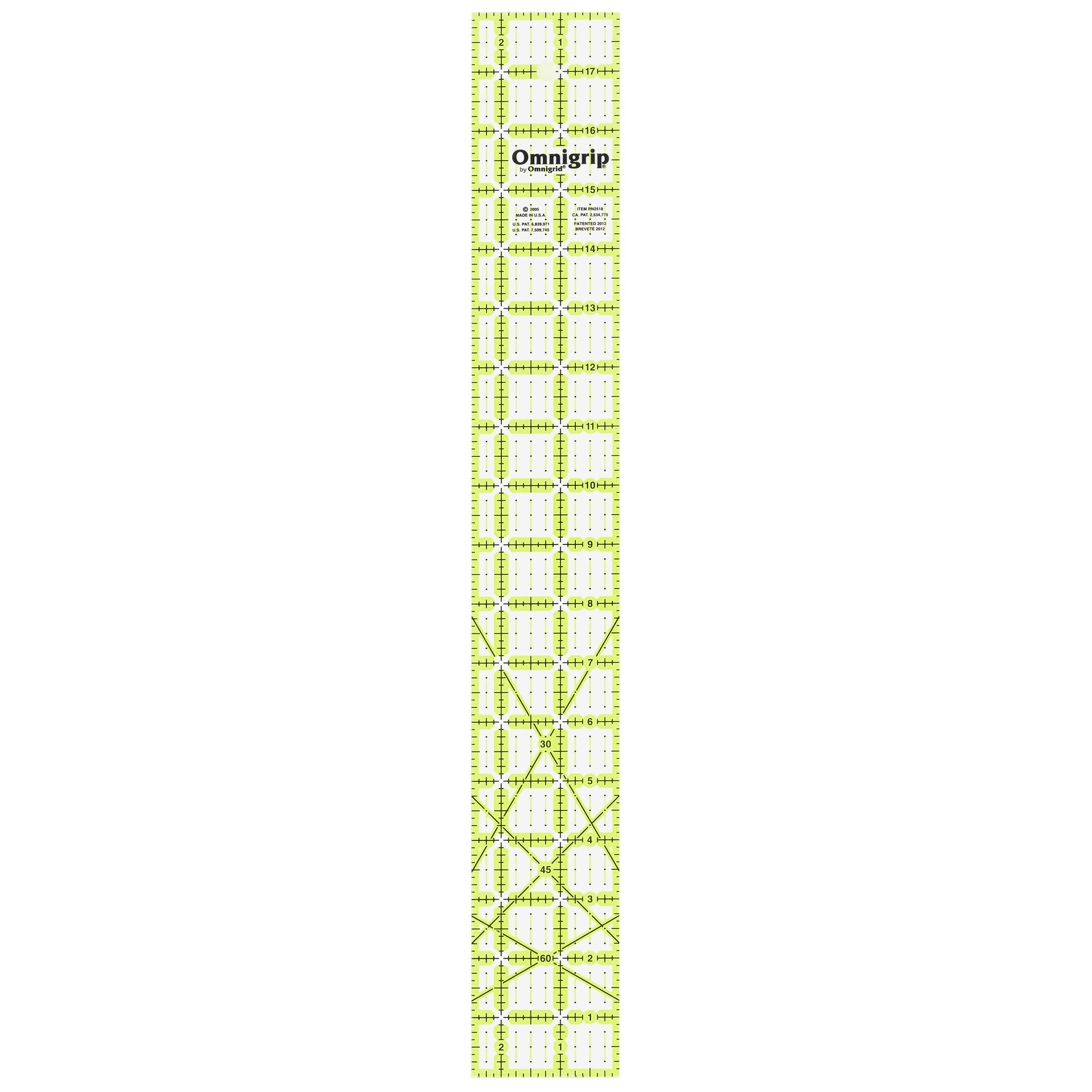 Omnigrip Non-Slip Quilter's Ruler, 2-1/2 x 18 in