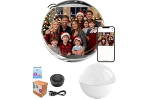 Memory Orb - Video Christmas Ornament with Custom Upload, 3D Electronic Crystal Ball, WiFi Photo & Video Sphere for Christmas