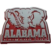 Alabama UA Crimson Tide Metal Auto Emblem Roll Tide! (Elephant Logo (Crimson Trim))