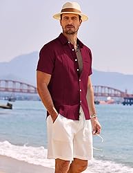 COOFANDY Mens Casual Button Down Shirts Short