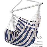 ADVOKAIR Hammock Chair Swing, Heavy-Duty Hanging Rope Swing Seat Supports 500 Lbs, Ideal for Outdoor Patio, Backyard, Porch, Deck & Indoor Bedroom Use
