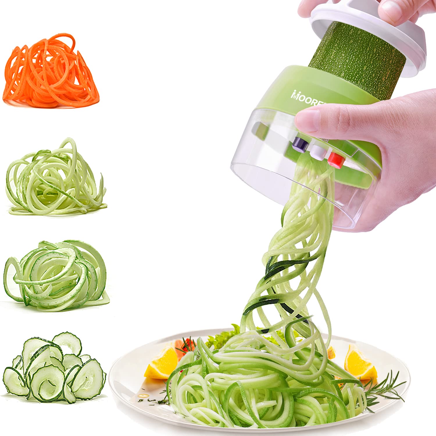 Photo 1 of 4 in 1 Zucchini Spaghetti Maker, Spiral Slicer For Making Quick Low Carb Veggie Noodles