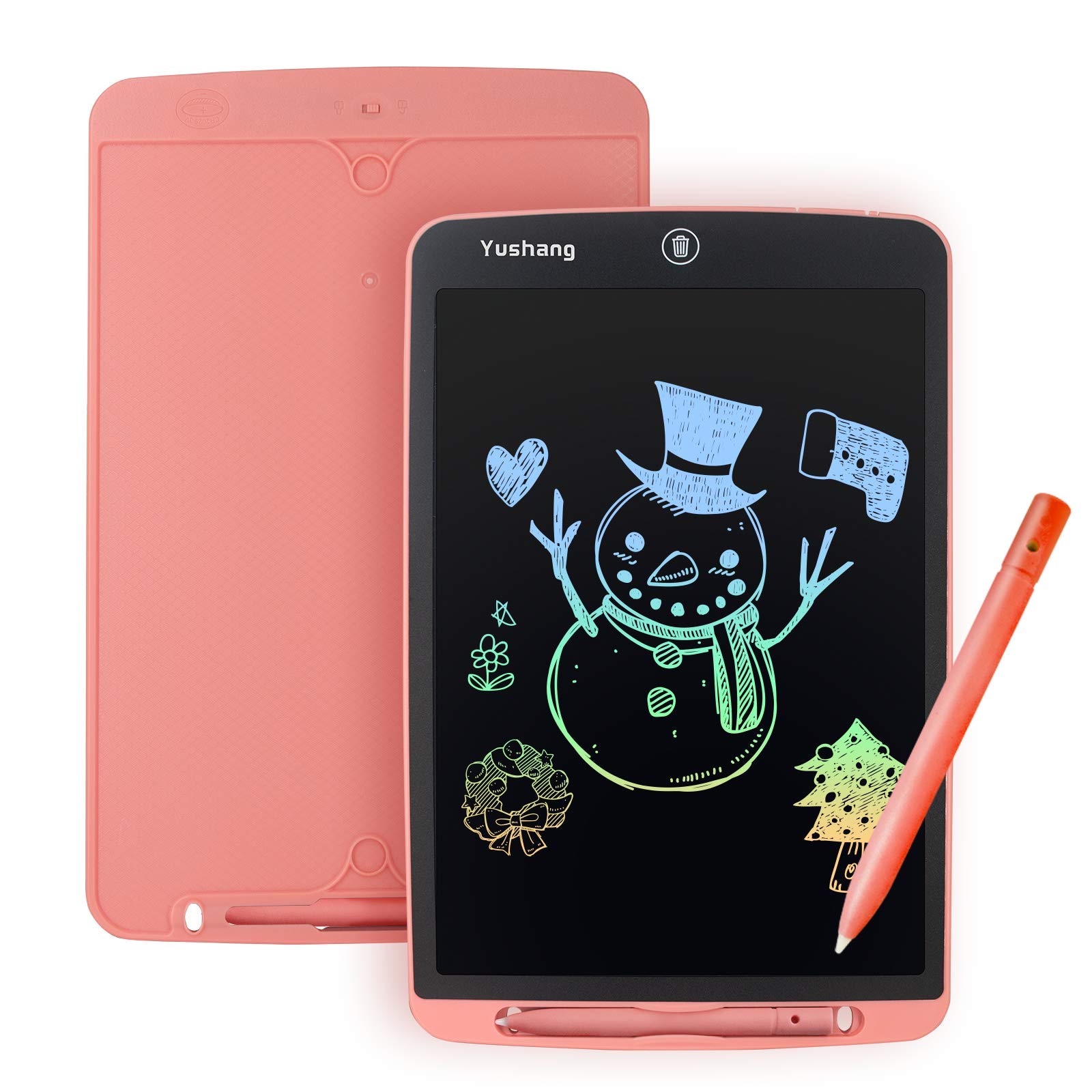 YUSHANG 12Inch Pink Drawing Tablet - Portable LCD Notepad for Writing, Painting and Notes