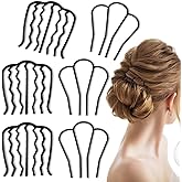 6 Pieces Hair Side Comb Metal Hair Comb Clips French Twist Comb for Updo Bun Vintage Hair, Black Hair Pins Hair Comb Hair Accessories for Women and Girls