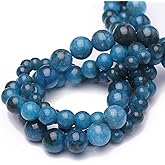 Chicager 8mm Natural Stone Beads for Jewelry Making,Apatite Polished Smooth Round Gemstone Beads for Bracelet Necklace 15 Inch