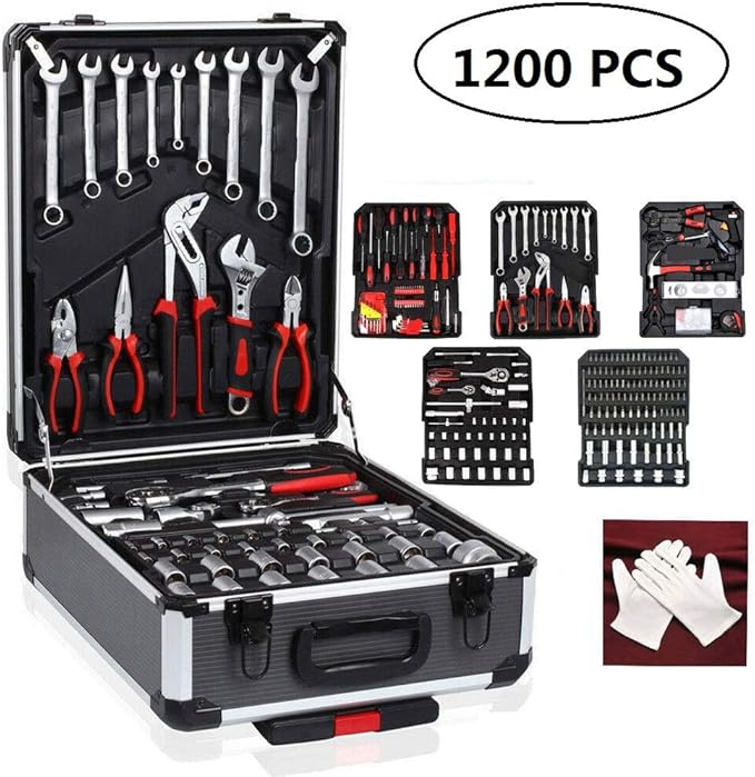 Amazing Tour 1200 Pcs Tool Set Case Mechanics Household Kit Set With