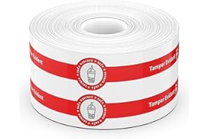 Geepen 500Pcs Safe Secure Tamper Evident Seals Stickers for Drink Lids 1" x 9" Food Delivery Stickers Sealed for Freshness Labels Drink Food Coffee Milk Tea Tamper Proof Sticker Red