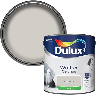 Dulux Silk Emulsion Paint for Walls and Ceilings Pebble Shore 2.5 Litres
