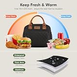 HOMESPON Insulated Lunch Bag for Women Men with Front Pocket and Side Pockets view 6