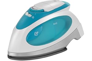 Sunbeam Travel Steam Iron, 1080 Watt, Dual Voltage 120/240, Compact Size, Portable, Non-Stick Soleplate, Soft Touch Handle, H