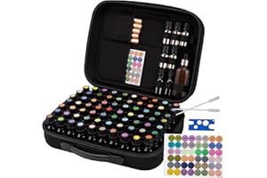 DHXYZZB Essential Oils Carrying Case Holds, 70 Grids for 1-3ML Roller Bottles 5ml, 10ml, 15ml Bottles Storage Organizer Bag Hard Shell EVA, Essential Oil Bag with Labels & Bottle Opener & Plastic Droppers