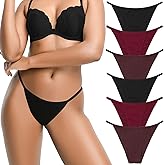 LEVAO Cotton Underwear for Women-Plus Size String Bikini Panties-Low Waist Cheeky Underwear-High Cut Stretch Ladies Briefs