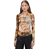 alice + olivia Women's Jade Mesh Button Down