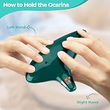 Ohuhu Zelda Ocarina 12 Hole Alto C with Song Book Display Stand Bag Green view 2