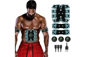 SPORTLIMIT 10 Modes 39 Levels of Intensity USB Rechargeable Portable Fitness Workout Equipment with 10pcs Free Gel Pads for Men Woman