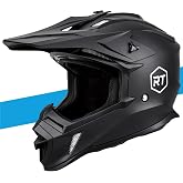 RuggedTorque Dirt Bike Helmets for Adults DOT Certified Motocross Helmet | Matte Black ATV Helmet Full Face Motorcycle Helmet with 13 Cooling Vents, Removable Washable Liner for Off-Road Adventures