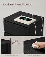 VASAGLE Kailyn Bedside Tables with Power Strip Ebony Black LET831B57 view 7