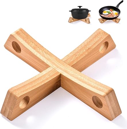 Sunix Salvamanteles Cruz, Estera Estante de Madera Multifuncional