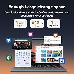 CFVOCUY Laptop Computer, 15.6'' FHD IPS Student