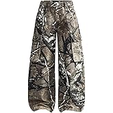 GORGLITTER Boy's Camo Baggy Jeans 8-12 Y2K Flap Pockets Vintage Straight Wide Leg Cargo Denim Pants