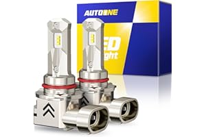AUTOONE 9005 HB3 LED Bulbs, Same OEM Size 18000LM 500% Brighter Canbus Plug and Play Fog Light Replacement 6000K White, Pack of 2