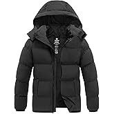 wantdo Men's Warm Puffer Jacket Thicken Waterproof Winter Coat with Detachable Hood