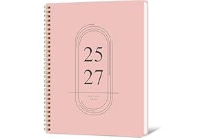 DOURA Monthly Planner 2025-2027 Hardcover with Calendar planner from July 2025- June 2027,Monthly Goals,Tasks,Notes,Priorities & Reminders, 7" x 9", 24 Months for School Office Home Planning, Pink