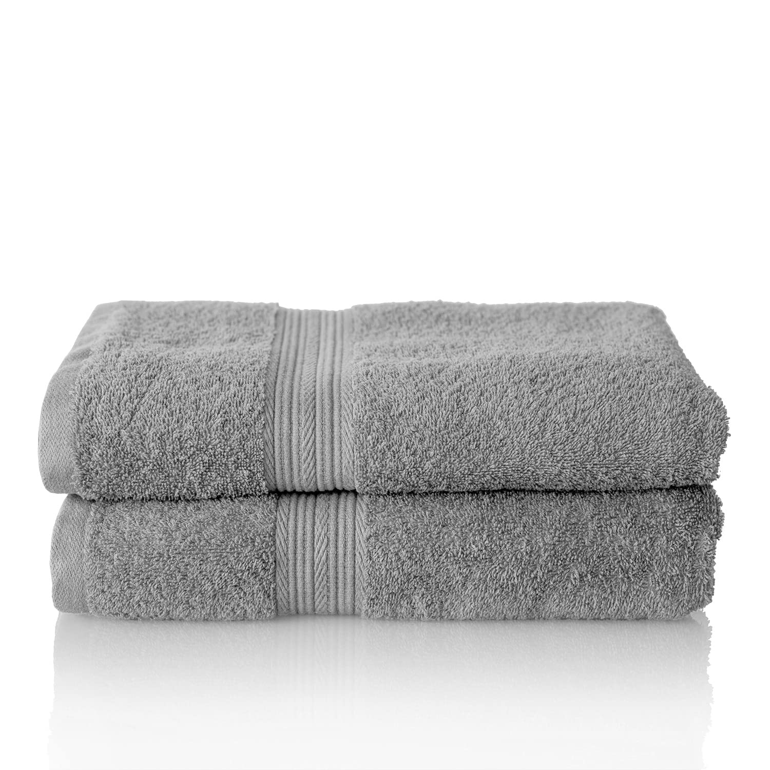 Glart Premium Set of Terry Hand Towels, Range of Terry Towels in 6 Colours and 5 Sizes, Colour: Platinum Grey, 2X Bath Towels 70 X 140 cm