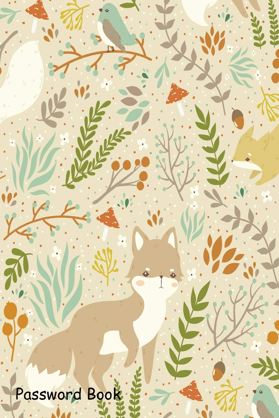 Password Book: Include Alphabetical Index With Animal Floral Seamless