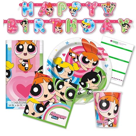 Powerpuff Girls Birthday Party Supplies For 16 Guests Amazon Co