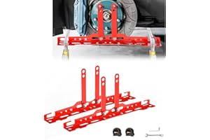 mocsenber Wheel Alignment Tool with 2 Measuring Tapes, Upgraded Automotive Toe Alignment Tool for Home Use, Compatible with More Vehicle Models, Red, Toe Plates