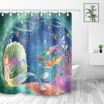 Unique Whales Clear Polyester Waterproof Shower Curtain Bathroom